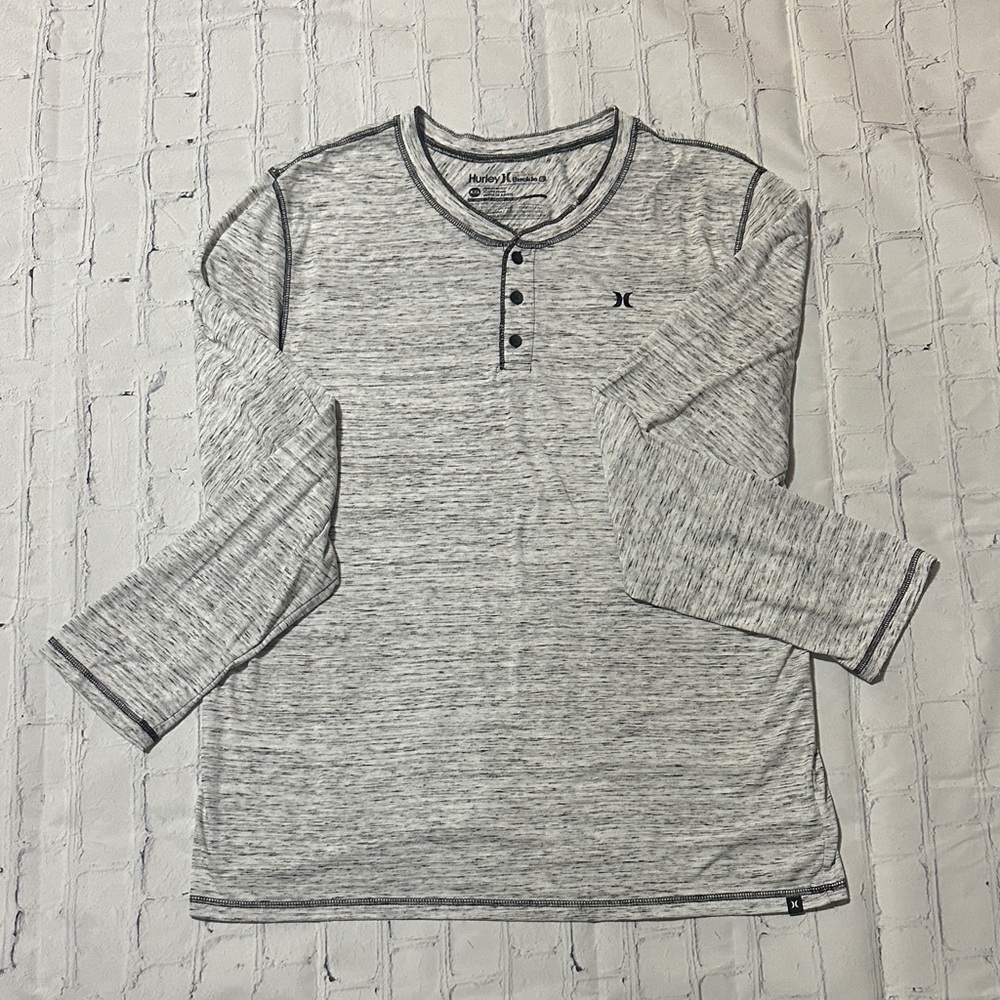 Hurley Men's Heathered Gray Long Sleeve Tee Size XXL